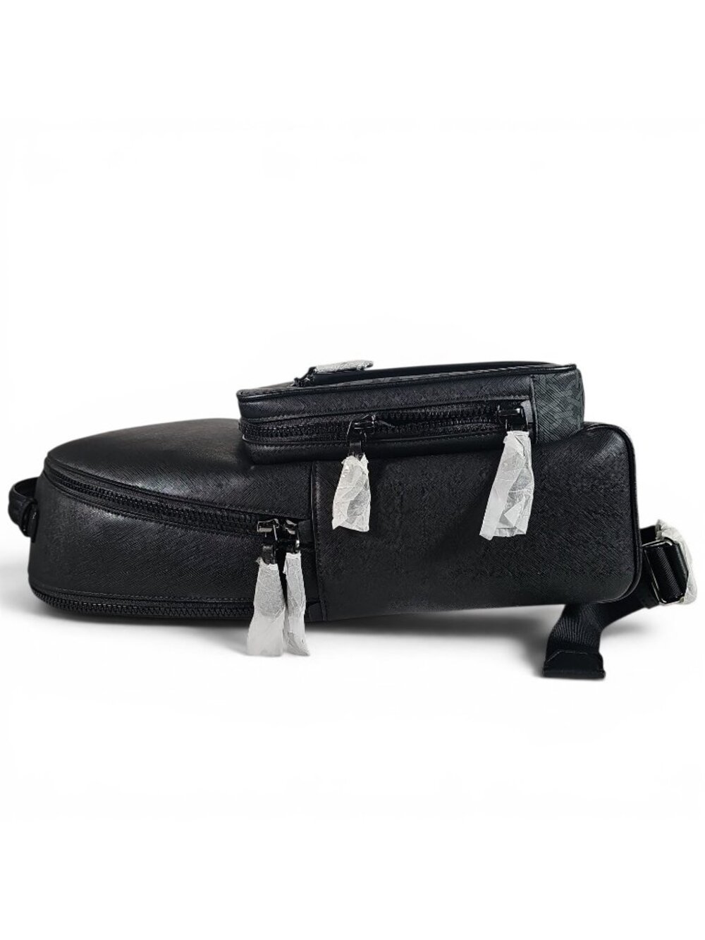 Bally Maverick STM Backpack Black Multi Anthracite Monogram Stripe L Size 1 - Picture 7 of 9